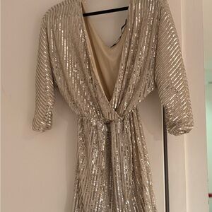 Zara Pink and Cream Dress